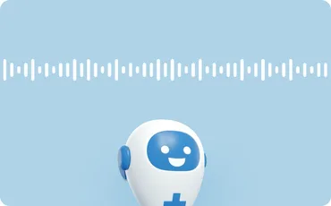 Carte de démo audio avec une onde sonore et le robot DVA