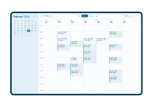 Online agenda van Doctena Pro met een week aan afspraken